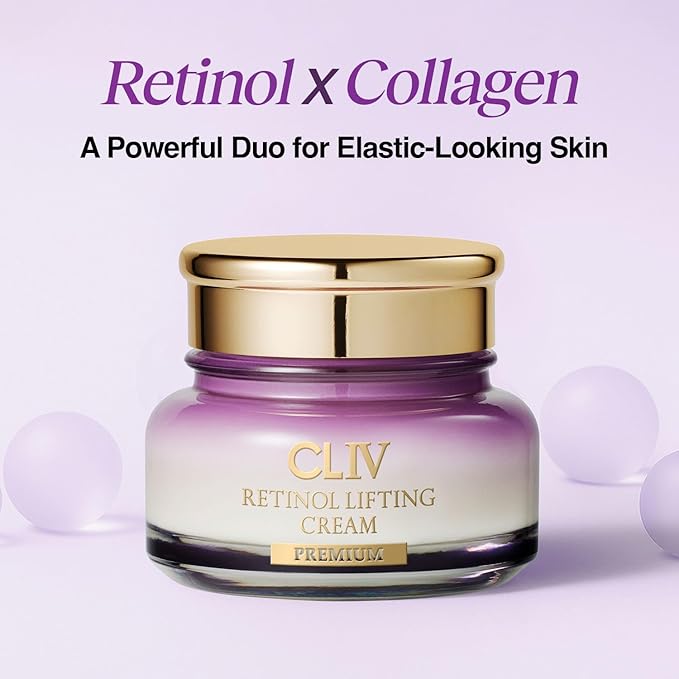 CLIV Retinol Lifting Cream – Korean Skincare Firming Moisturizer with 73% Collagen Solution & Retinol – Hydrating Face Cream for Skin Texture & Resilience – 1.69 fl oz (50ml)