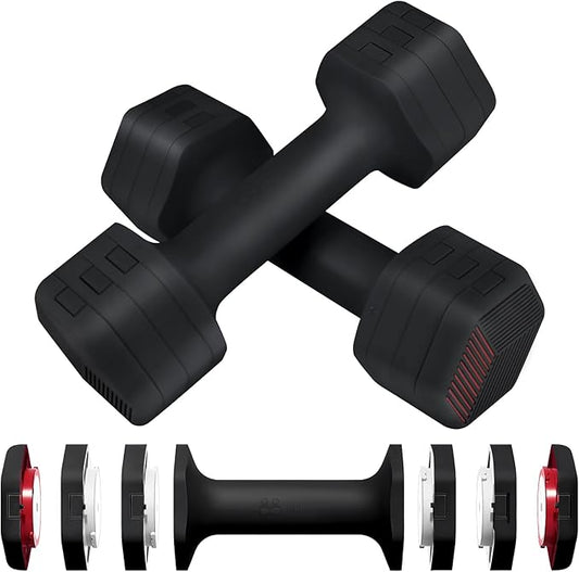Adjustable Dumbbells Set- 2 lb 3lb 4lb 5lb Free Weights Set for Home Gym Equipment Workouts Strength Training for Women, Men