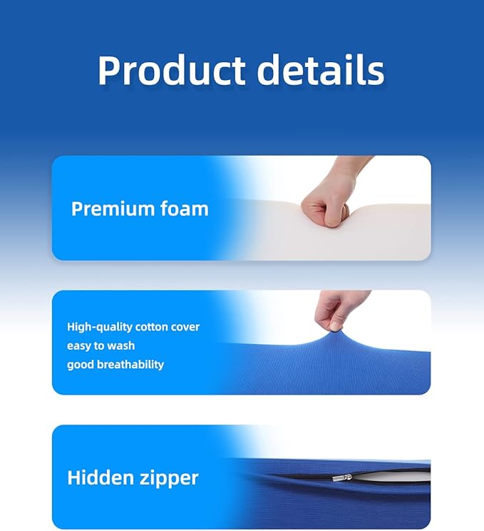 Fanwer Positioning Wedge Pillow for Side Sleeping (3 in 1), 40 Degree Triangle Bed Wedges & Body Positioners for Back Pain, Preventing Bedsores, After Surgery, Knees Elevated, Pregnancy