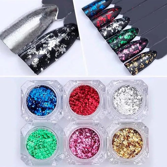 Nail Art Chameleon Glitters Sequins Chunky Iridescent Holographic Flakes Confetti Iridescent Powder for Nail DIY