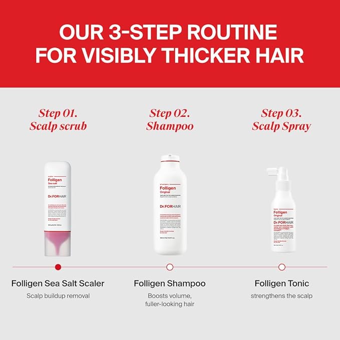 Dr.FORHAIR Folligen Shampoo | Korean Hair Care | Clarifying Scalp Shampoo | Fuller-Looking Hair, 16.91 fl oz