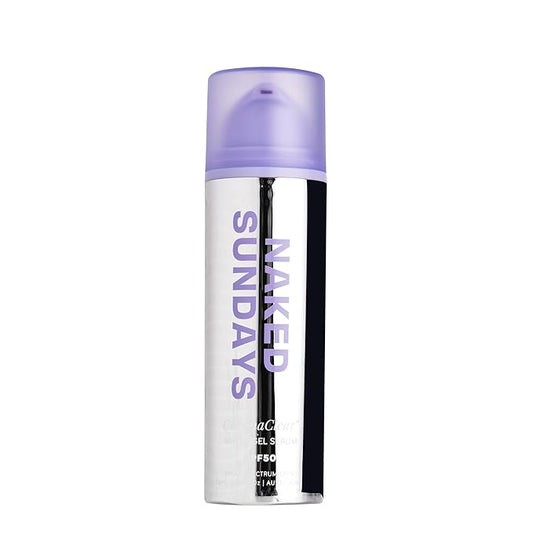 Naked Sundays CabanaClear SPF 50 Water Gel Serum - Invisible Daily Lightweight & Hydrating Sunscreen with Hyaluronic Acid, Broad Spectrum, Oil-Free, Silicone Free, Fragrance-Free for All Skin Types