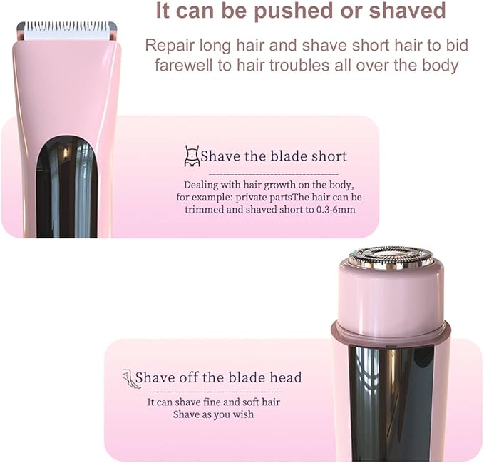 Dermave Bikini Shaver for Women, Bikini Trimmer for Women with Dual Head Shaver, Painless Wet & Dry Electric Razor for Smooth Bikini Line, Rechargeable & Portable, Beige