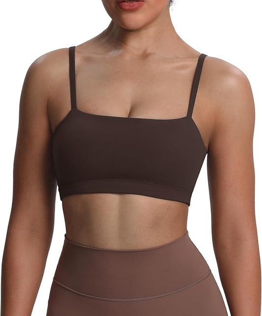Aoxjox Women's Workout Bandeau Bras Training Fitness Running Yoga Crop Tank