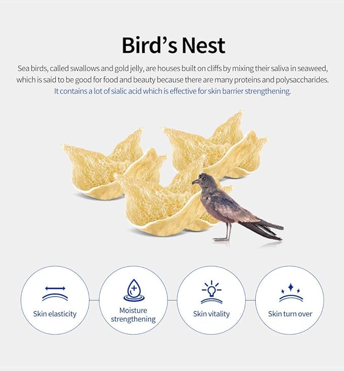 SNP 1000mg Bird's Nest + Hyaluronic Acid Ampoule Sheet Mask | Hyaluronic Acid Sheet Mask | Maximum Hydration and Protection for All Dry Skin Types | Korean Skincare Facial Mask | 10 Sheets