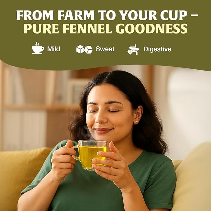 HANDPICK Fennel Seed Tea Bags (100 Count), Authentic Indian Origin with Natural Aroma & Sweetness | Naturally Support Digestion & Immune System | 100% Pure, Non GMO & Caffeine Free