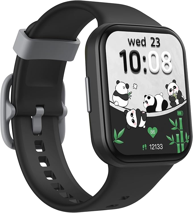 Parsonver Kids Smart Watch with Parent-Child Task & Reward System, Fun Fitness Tracker with 20 Sports Modes, Heart Rate & Sleep Monitor, IP68 Waterproof, Great Birthday Gift for Boys Girls 5-16, Black