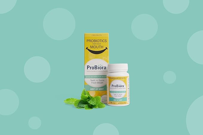 ProBiora Oral-Care Chewable Probiotic Tablets | Probiotic Supplement for Women & Men | Healthier Teeth & Gums | Fresher Breath | Whiter Teeth | Better Overall Health | 30 Count | Pack of 3 | Mint