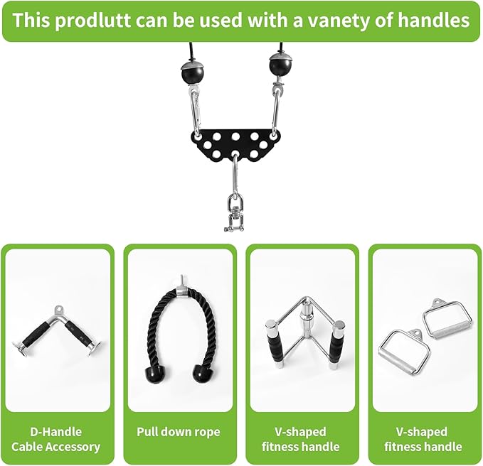 Multi-Grip LAT Pull Down Bar Hardened Powder-Coated Finish, 360° Rotating Stainless Steel Adapter, Neutral & Wide Grip Spreader Bar for Pulley System Gym & Cable Machines