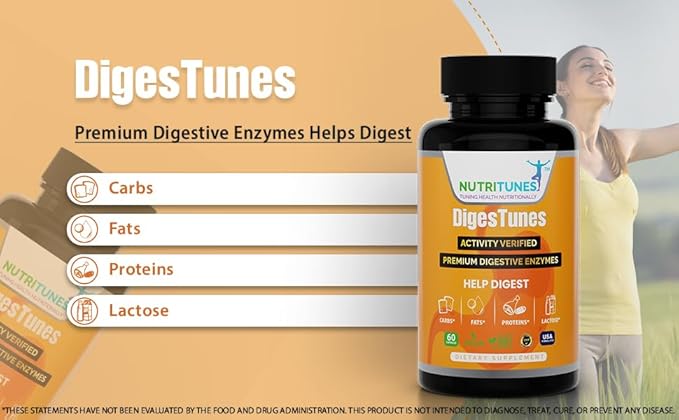 All-in-One Multi Enzyme Digestive Enzymes Supplement – Easily Breaks Down Carbs, Fats, Proteins & Dairy – Supports Healthy Digestion, Bloating Relief & Gut Comfort – Vegan, 60-Day Supply