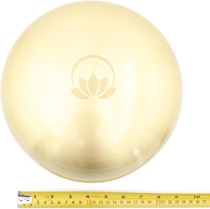 Tibetan Bell Bowl Set – 8-Inch Meditation Gong with Low Deep Singing Bowl Chime & High Vibrations - Tap to relax, Sound Healing with 2 Mallets & 1 Cushion, ZenBalance Bowl - Lotus Edition by CircleUp