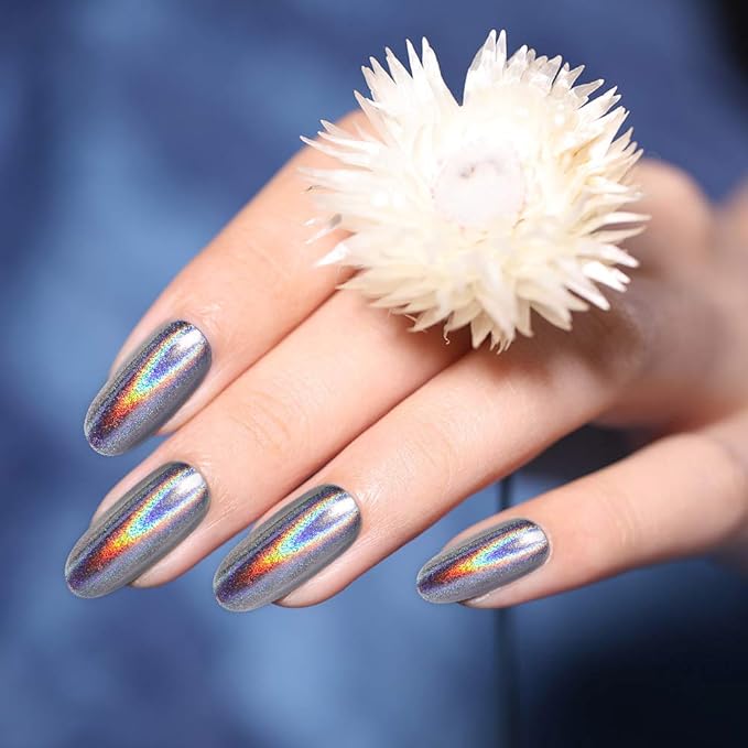 Artdone 20 Jars Chrome Nail Powder Set Metallic Mirror Effect Holographic Aurora Chameleon Pigment 1g/Jar for Nail Art Glitters Gel Polish Supply Mermaid Unicorn Kit