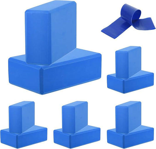PATIKIL Yoga Blocks & Resistance Band Set, 10 Pack High-Density EVA Foam Yoga Block Bulk 9"x6"x3" Non-Slip Dance Brick Lightweight for Women Gym Stretching Yoga Pilates