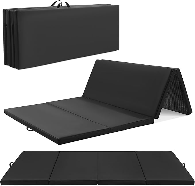BALAPET Large Exercise Mat 2 inch Thick, Portable 7'x5'x2'' Workout Pad High-density Foam Support, Folding Anti Tear Gymnastics Mat