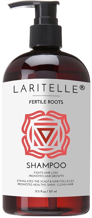 Laritelle Organic Hair Growth Shampoo 17.5 oz – Fortifying & Strengthening with Ayurvedic Herbs, Lavender, Ginger, Rosemary, Patchouli, Clove – Reduces Shedding, Promotes Growth – Vegan, Made in USA