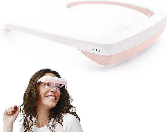 Luminette 3 Light Therapy Glasses - Wearable Light Therapy Lamp - White LED Sun Lamp - Natural Relief for Sleep Problems, Seasonal Mood Disorders & Jet lag - Portable Daylight Lamp (Pink)