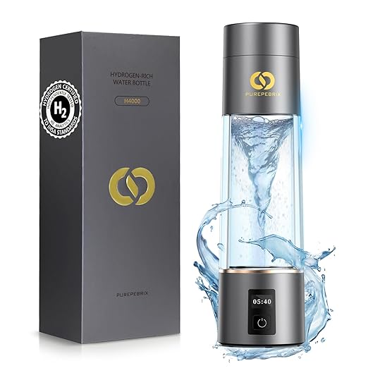 Hydrogen Water Bottle Generator - Up to 6360 PPB - Certified H2 Generator- SPE/PEM Technology- Portable Hydration & Healthy Gift