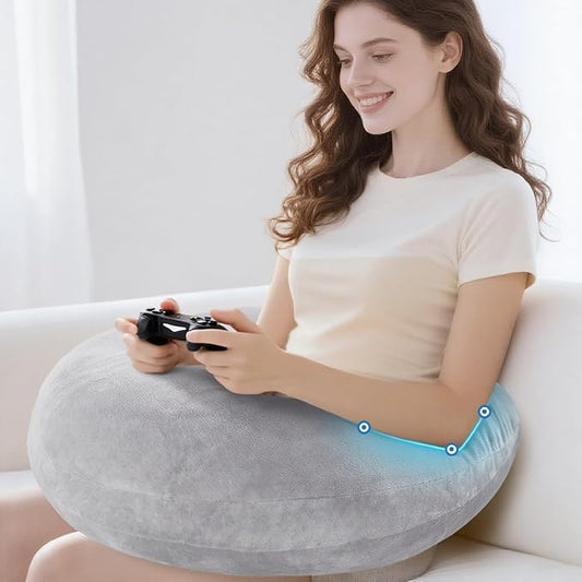 Gaming Pillow Arm Support Pillow for Bed & Sofa: Ergonomic U-Shaped Lap Pillow with Elbow Rest for Adults & Kids - Reduces Arm Pain & Fatigue During Gaming, Reading, Working & Crocheting