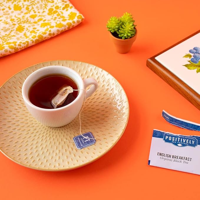 Organic Positively Tea Company, English Breakfast Black Tea Bags, 20 Count