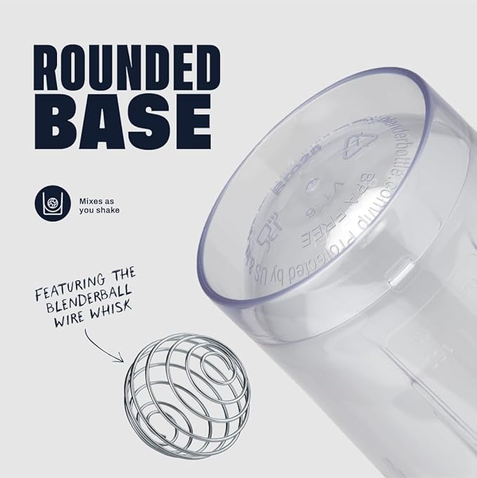 BlenderBottle Shaker Bottle Pro Series Perfect for Protein Shakes and Pre Workout, 24-Ounce, Black/Clear