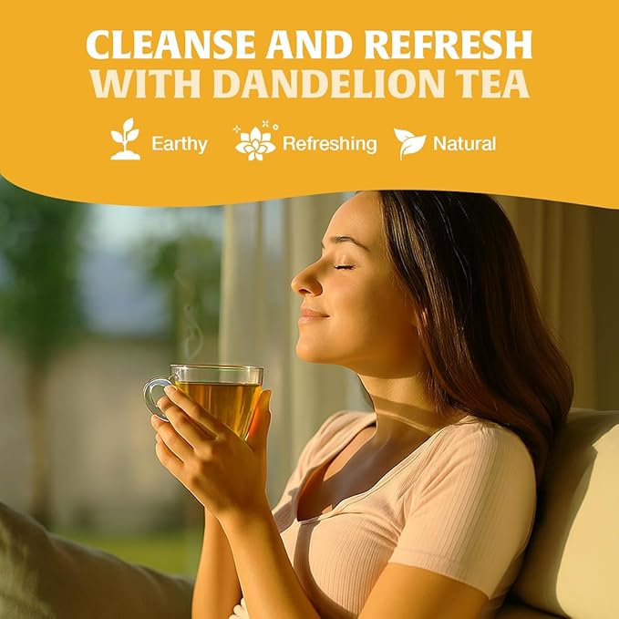 HANDPICK - Dandelion Root Tea bags, 100 Teabags - Natural Dandelion Herbal Tea for Liver & Kidney Health - Non-GMO - Caffeine-free - Support Digestion & Boost Immune System