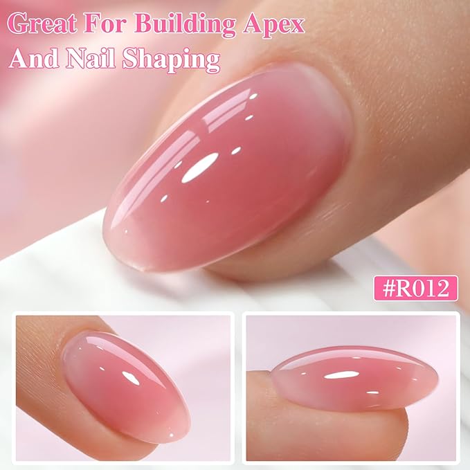 Double Rhythm 6 Pcs 15 ML Gel Polish Set Same Color Same Bottle Soak Off Gel Polish Kit Nail Art Manicure Salon DIY at Home for Women (Milky Nude Pink Rose Purple -T6-85)