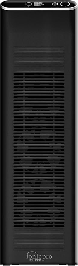 Ionic Pro Platinum (TA740) Negative Ion Air Purifier Tower - Truly Silent Operation – High Performing Unique No Filter Design - Removes Odors, Smoke, Mold, Pet Dander - 600 Sq Ft Capacity