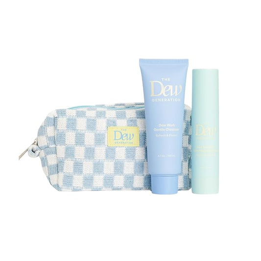 Dew-O Kit Kids Skin Care Set with Cleanser & Moisturizer | Skincare for Kids Face Wash + Travel Bag | Gentle Teen Skin Care