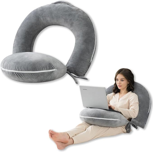 INSEN Reading Pillow, Back Pillow for Sitting in Bed for Reading, Nurse & Relax, Reading Pillow for Adults, Moms & Kids, Sit Up Pillow for Bed, Green Jersey