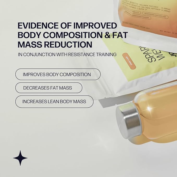 Sparkle Wellness Muscle Boost (Orange) [30-Serves] | Collagen Supplement Powder with Hydrolyzed BODYBALANCE Collagen Peptides & Buffered Vitamin C | Improves Body Composition