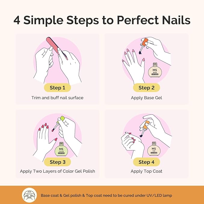 MelodySusie Plant-Based 16.5ml 2Pcs Gel Base and Glassy Top Coat Set, Unique Tilt-and-Stand Bottle for Easy Gel Access, TPO&HEMA&HPMA Free, No Wipe Foundation for UV Light Cured with Long Wear Shine