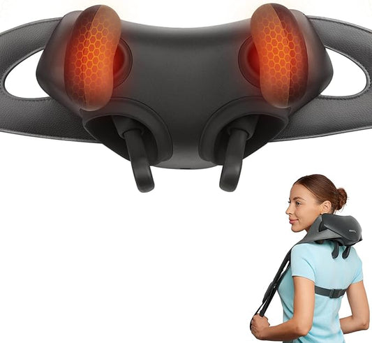 Etekcity Cordless Neck Massager for Pain Relief Deep Tissue, Shiatsu Shoulder Massager with Heat, Massage Tools for Back, Trapezius, Lymphatic Drainage, Relaxation Gift for Him & Her, Women, Men,Cadeo