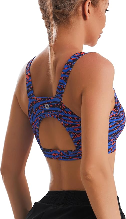 RUNNING GIRL High Impact Sports Bras for Women,Racerback Running Bra Workout Crop Tank Tops Longline Sports Bra Push up