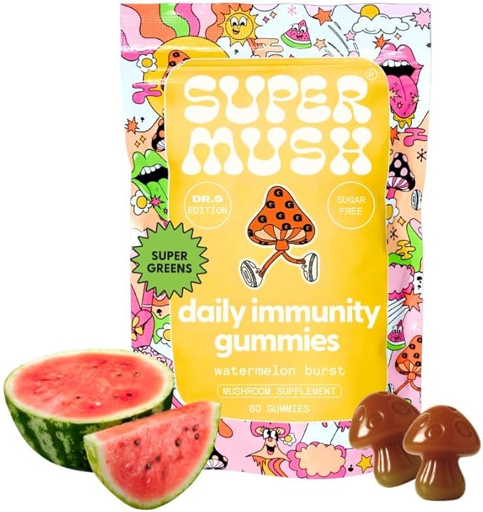 Dr. G Daily Greens Gummies - Lion’s Mane, Spirulina, Chlorella, Ashwagandha, Prebiotics & Vitamins C, D, Zinc - Sugar Free Greens Gummies for Immunity, Gut Health & Radiance - Vegan 60 Ct