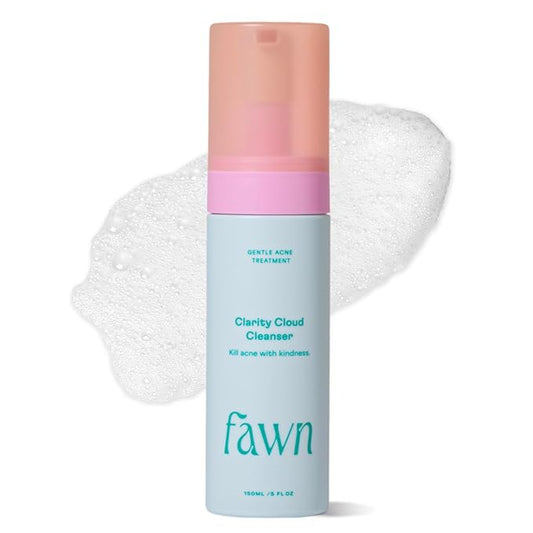 Fawn Clarity Cloud Cleanser, Facial Cleanser with Glycolic Acid and Tea Tree Oil for Teen and Young Skin, Derm-formulated and Vegan, 5 Fl Oz