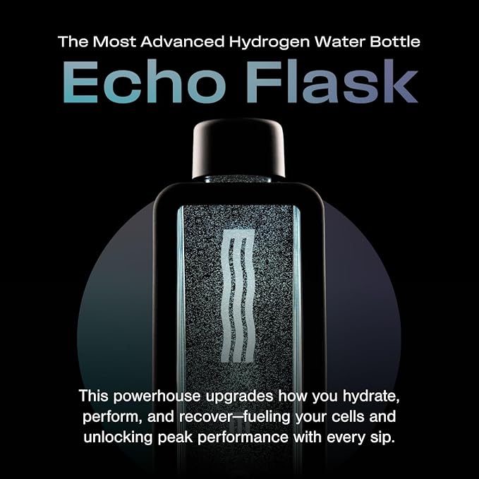Echo Flask Hydrogen Water Bottle - Active Hydration Solution with Water Intake Tracking & LCD Touch Screen - Compact & Convenient - Transparent Hydrogen Flask - 12 oz