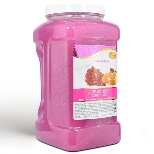 SPA REDI – Sugar Body Scrub, Sensual Rose, 128 Oz, Exfoliating, Moisturizing, Hydrating and Nourishing, Glow, Polish, Smooth and Fresh Skin - Body Exfoliator