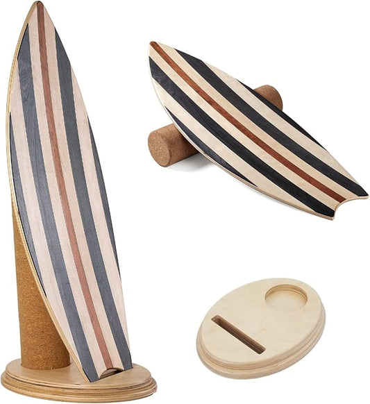 Balance Board Indoor Surfboard Surf Style Home Fitness with Wheel for Exercise, Athletic Training and Board Sports - Fun Workout Equipment For Balance, Stability and Improving Core Strength