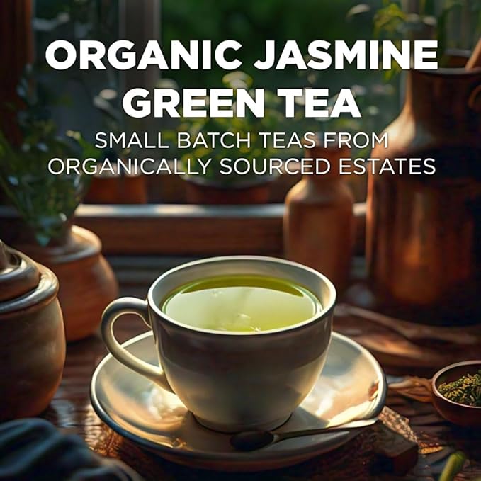 Maud's Organic Jasmine Green Tea Pods, 48 ct, Recyclable Single Serve Tea Pods – 100% Gourmet Blended Tea Leaves, Compatible with Keurig K Cups Maker
