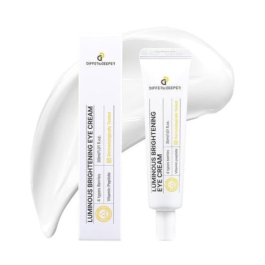 Differ & Deeper Luminous Brightening Eye Cream – Eye Moisturizer for Dullness, Dark Circles & Radiant-Looking Skin | K-Beauty Skincare (30ml)