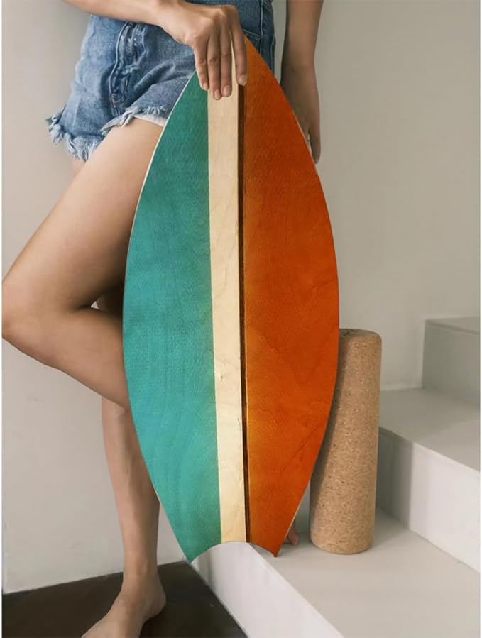 Balance Board Indoor Surfboard Surf Style Home Fitness with Wheel for Exercise, Athletic Training and Board Sports - Fun Workout Equipment For Balance, Stability and Improving Core Strength