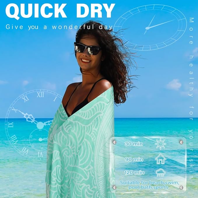 Turkish Beach Towel Quick Dry Absorbent Cotton Lightweight Thin Bathroom Bath Pool Swim Towels Extra Large Oversized Sand Free Beach Accessories Essentials Stuff Cloud Gift for Adults