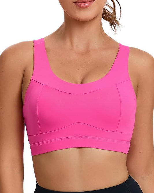 RUNNING GIRL High Impact Sports Bras for Women,Racerback Running Bra Workout Crop Tank Tops Longline Sports Bra Push up