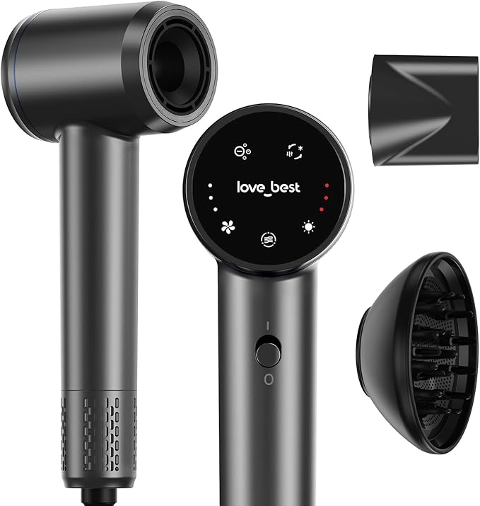 Hair Dryer, Professional Ionic Hair Dryer for Fast Drying, Low Noise, Lightweight, 600 Million Negative Ions High-Speed Hair Blow Dryer with Diffuser for Curly Hair Women, Men, Home, Travel, Salon