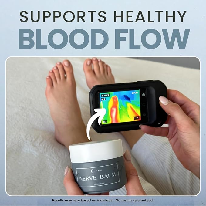 Lune Nerve Balm – Neuropathy Cream for Burning, Tingling & Numbness in Feet & Hands | Natural Nerve Pain Relief Cream with Arnica, Vitamin B6 & Magnesium | 3.4 oz