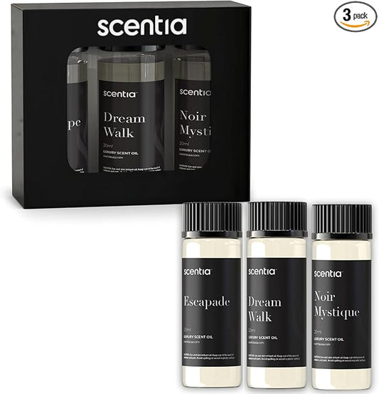 Scentia Hotel Inspired Collection Diffuser Oils – 3×20ml Aromatherapy Set | Luxury Scents Inspired by 5-Star Hotels | Gift-Ready Essential Oil Blend