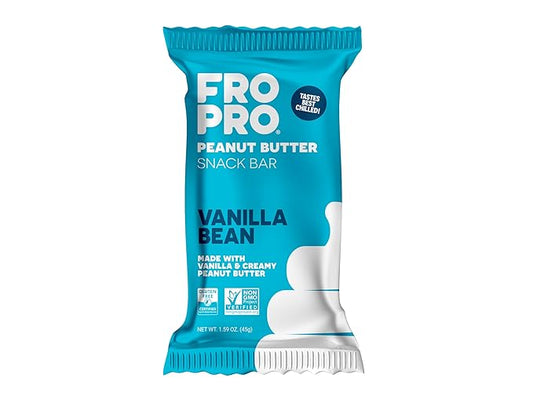 FROPRO Plant Protein Snack Bars - Plant Based Protein Bars, All-Natural, Gluten, Dairy, & Soy Free, High Protein Bars with Low Calories | Vanilla, 12 Pack