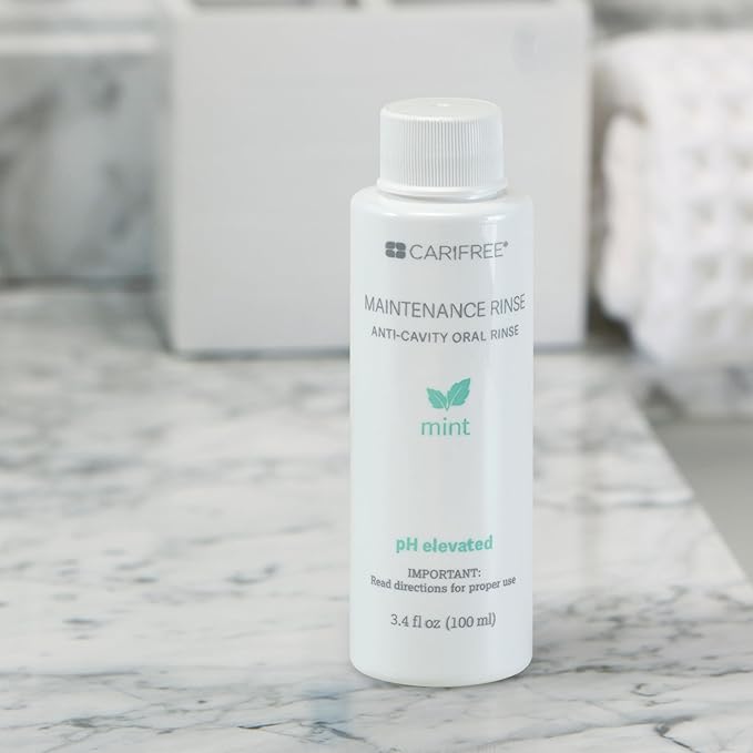 CariFree Maintenance Rinse, Mint Flavored, Travel Size for On-The-Go Convenience, Anti-Cavity & Fluoride Mouthwash, Xylitol, Alcohol-Free, Neutralizes pH, Dentist Recommended (Pack of 5)