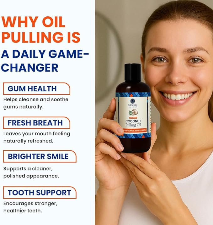 Coconut Oil Pulling Mouthwash – 8 oz, Virgin Clove & Mint Blend, Ayurvedic Oral Rinse for Teeth Whitening, Natural Mouthwash for Gums, Gentle Pulling Oil for Daily Use