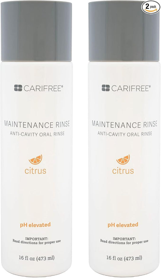 CariFree Maintenance Rinse, Citrus Flavored, Anti-Cavity Fluoride Mouthwash, Dentist Recommended, Prevents Oral Decay, Freshens Breath, Alcohol-Free, Neutralizes pH, 16 Fl Oz (Pack of 2)